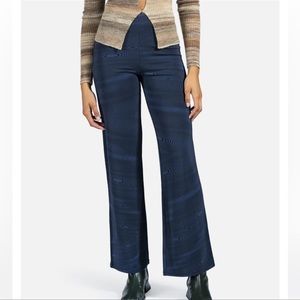 Paloma Wool Galileo pants in navy fractal wave pattern